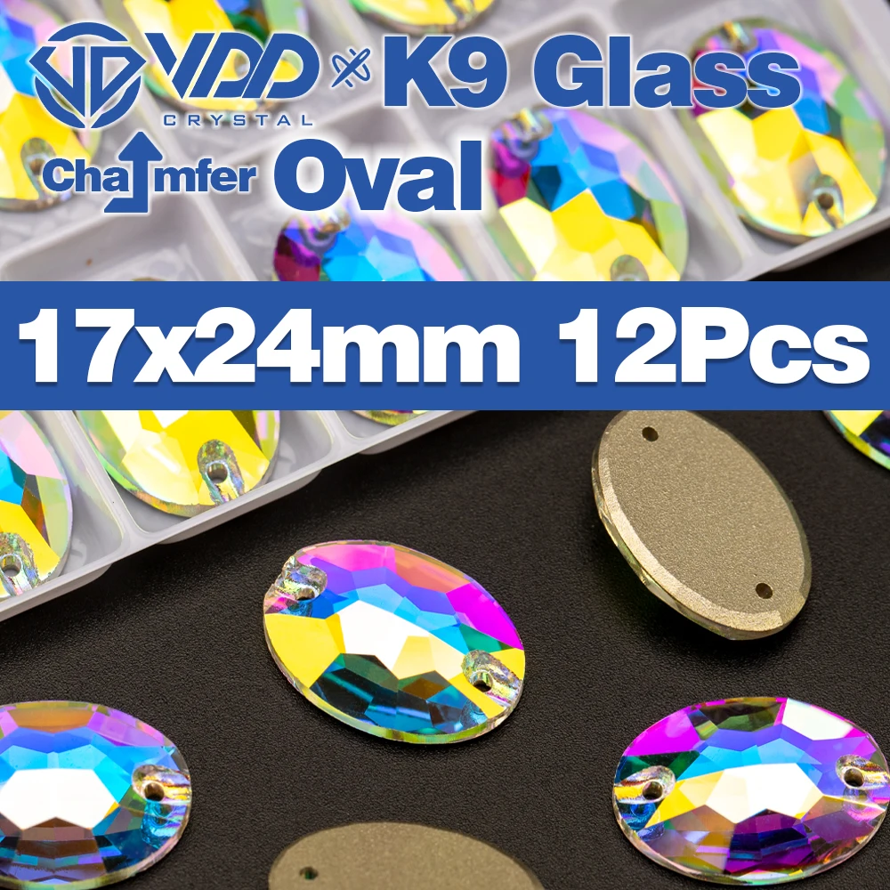 Premium K9 Glass Sew-On Rhinestones - Top Quality Crystal AB Flatback Stones for Clothing and Wedding Accessories