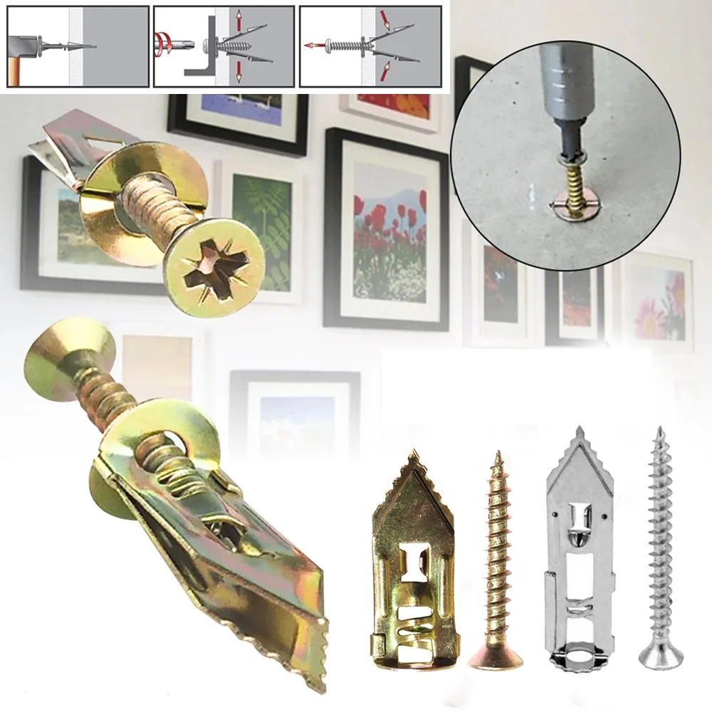 100pcs Self-Drilling Anchors Screws Percussion Expansion Kit -12x30mm/12x40mm AU - 1