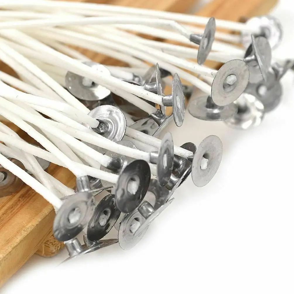 20pcs/set Waxed Cotton Candle Wicks with Stand Original Smokeless Candle DIY Wicks Soy Oil Wax Core Woven Making Candles Supplies candle wicks candle wick