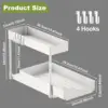 Under Sink Organizers and Storage, L-Shape Kitchen Bathroom Organization, 2-Tier Sliding Storage Under Sink Cabinet Organizer 5