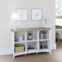 Salinas 6-Shelf 30-Inch H Cube Bookcase, Gray/Pure White 2