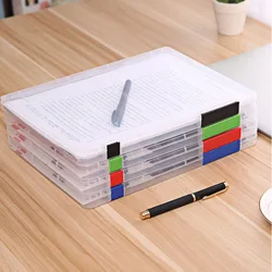 Portable A4 Transparent Storage Box Plastic Document Paper Filling Case File Waterproof Organizer Office Supplies