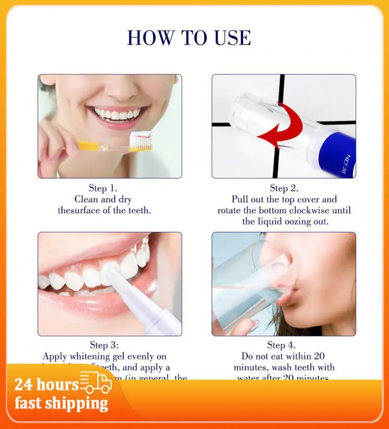 

Decontamination Teeth Whitening Pen 3ml Peroxide Gel Teeth Cleaning Bleaching Oral Care Tooth Whitening Pen Tool TSLM2