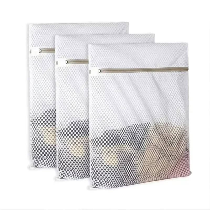 White Durable Honeycomb Mesh Laundry Bags for Delicates Net Fabric Durable and Reusable Delicate Wash Bag Organize Bag 6