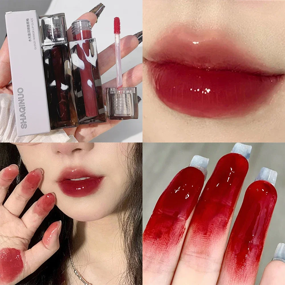 1PC Mirror Water Light Lip Glaze Waterproof Lasting Moisturizing Non-stick Cups Liquid Lipstick Korean Makeup Cosmetics lip makeup lip glaze lip gloss
