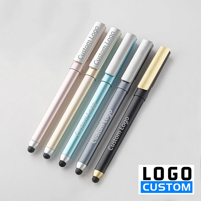 

Touching Ballpoint Pen Custom Logo Neutral Pens Mobile Phone Bracket Shape Advertising Pen Stationery School Supplies Wholesale