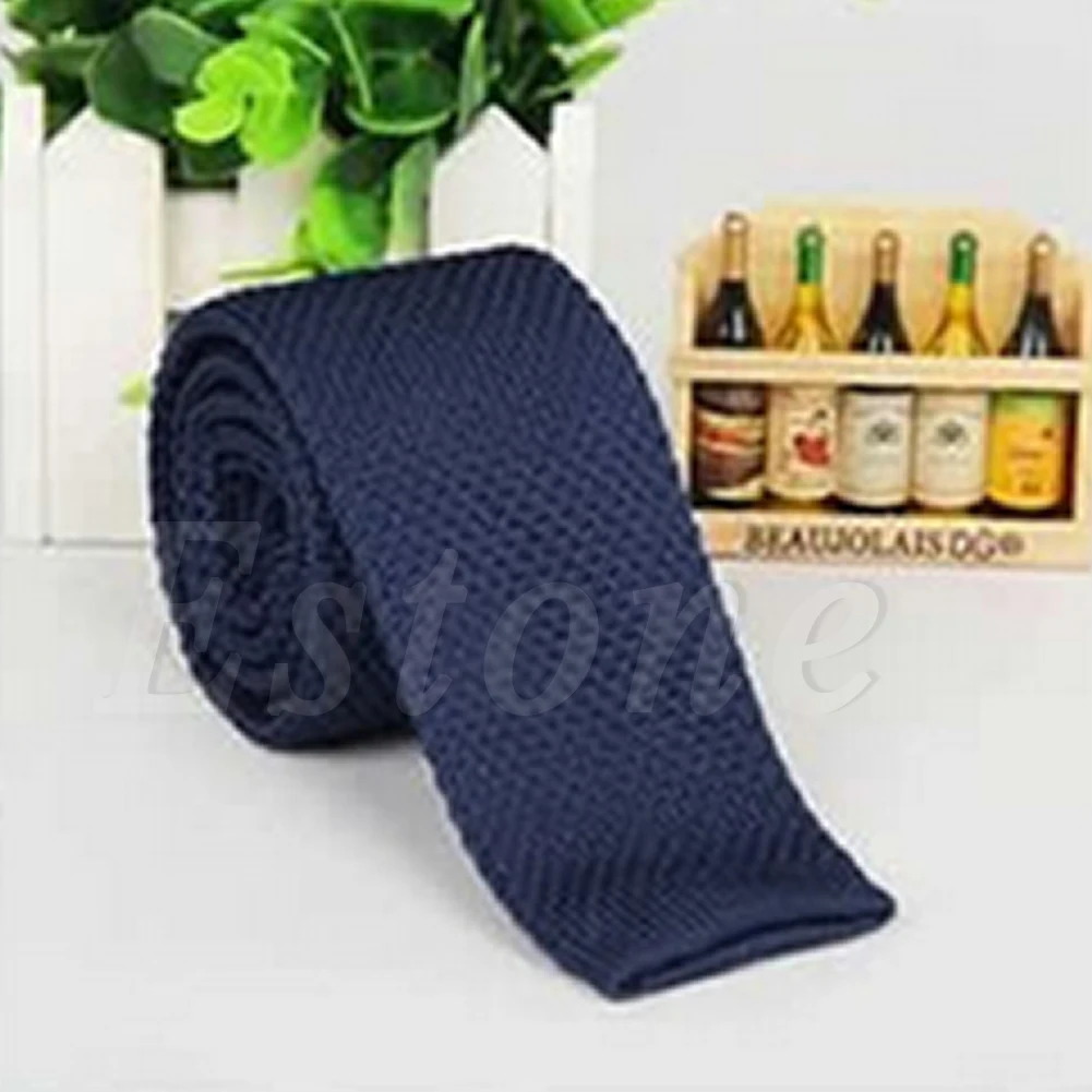 

Fashion Mens Solid Casual Tie Knit Knitted Tie Necktie Narrow Skinny Woven