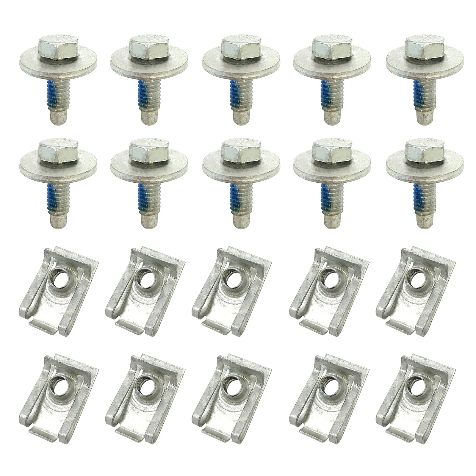 10 Satz Universal-Unterboden-Unterboden-Abdeckungsclip M6-Körper 10 Schrauben und 10 U-Mutter-Schraubenhalter Spritzschutz – Detail 1