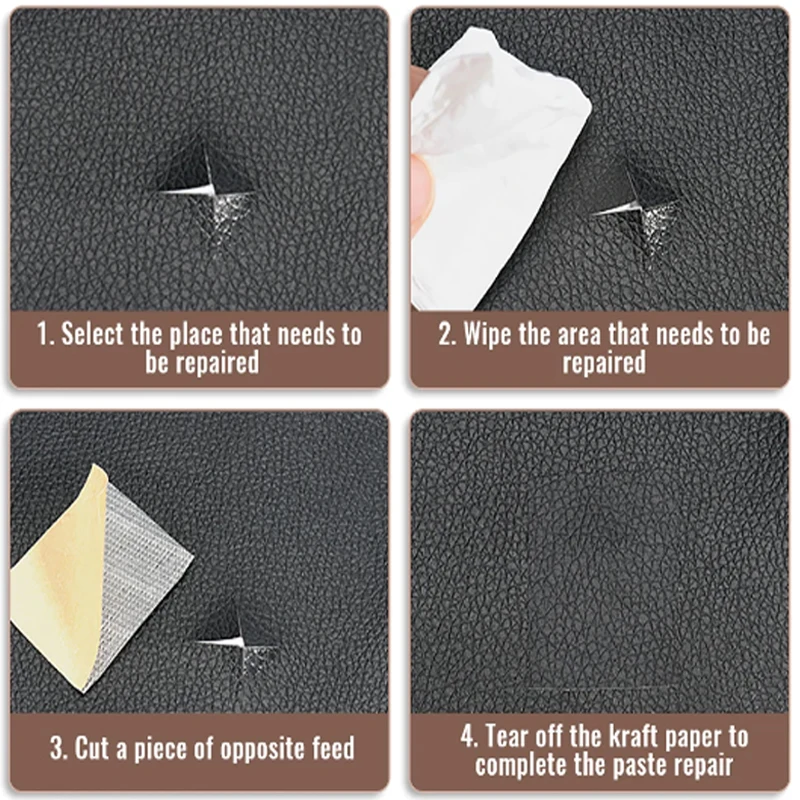 Leather Repair Patch Self Adhesive Leather 200x138cm for Sofa Furniture Table Chair