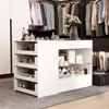 Display Cabinet Island with Glass Top and Front, Walk in Closet Organizer with 7 Drawers and 2-Tier Shelf, Shop Display Case 6