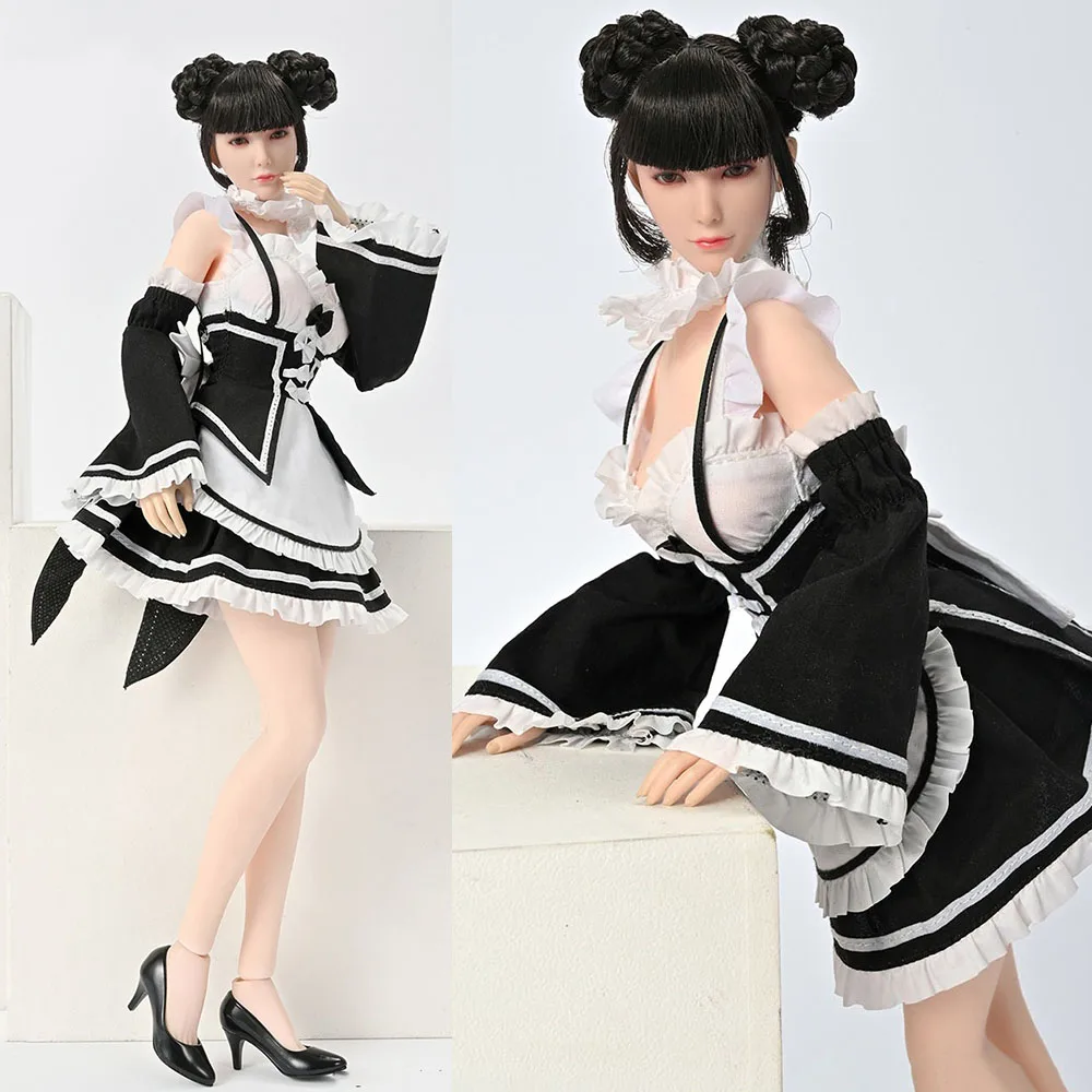 

In Stock ZYTOYS ZY5049 1/6 Female Maid Outfit Maid Dress Armband Bow Tie Set Clothes Model Fit 12'' Action Figure Body Dolls