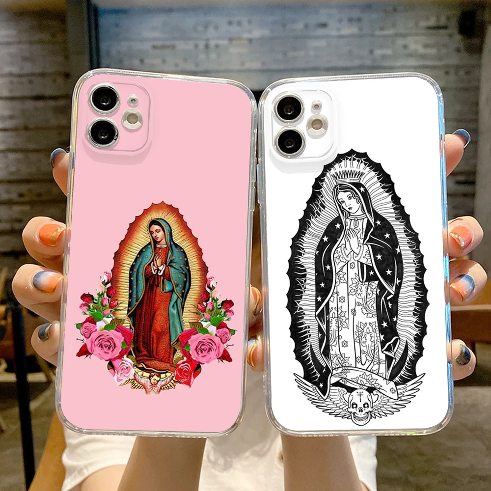 Custodia Per Telefono Virgin De Guadalupe Virgen Mary Per Iphone14 Trasparente 13 11 12 Pro Xs Max Mini Plus X Se Xr 14Pro Cover In Silicone