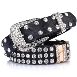 Luxury Strap Diamond Belt Crystal Rhinestone Studded Belt Cowgirl Cowboy Belt For Women Men Jean Cinto Strass Designer Belt Gift