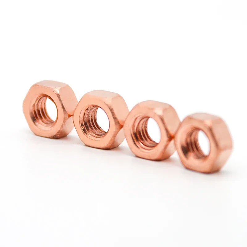 T2 Copper Hexagon Nut Conductive Conduction Nut Washer Locking Screw Cap Bolt M3 M4 M5 M6 M8 M10 M12 M16 hexagon nuts locking nuts