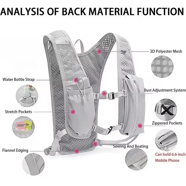 Cycling Running Hiking Vest Breathable Bicycle Cross-Country Marathon Sports Lightweight Multifunctional Outdoor Activity Gear 2