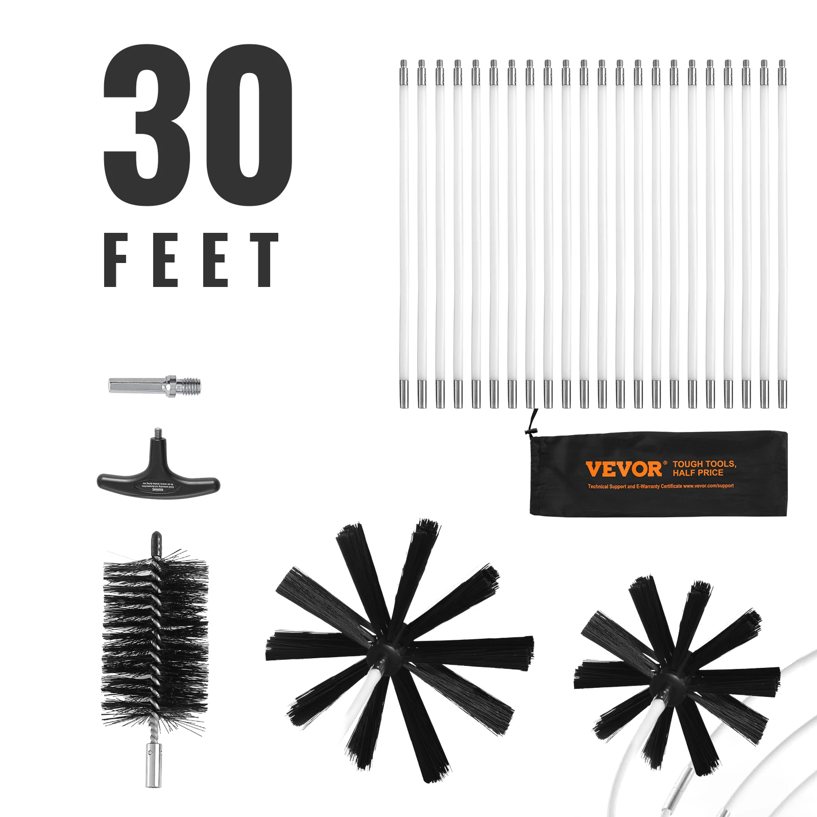 SucceBuy Dryer Vent Cleaner Kit Flexible Lint Trap Brush Reinforced Nylon Duct Cleaning Tool Dryer Vent Brush Dryer Cleaning