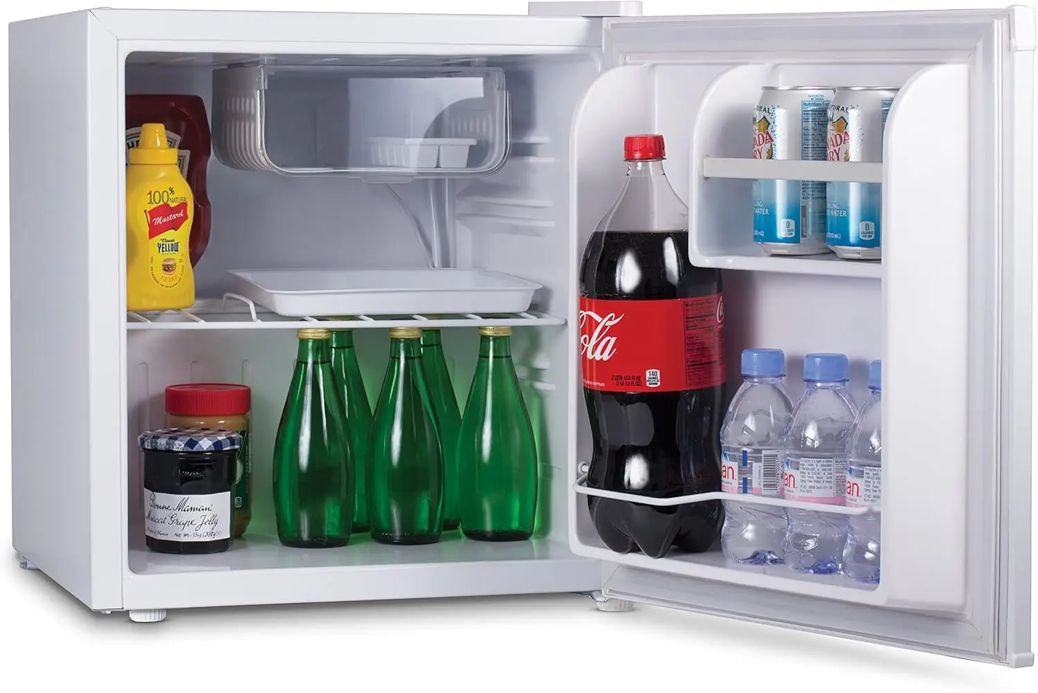 Compact Single Door Refrigerator and Freezer, 1.6 Cu. Ft. Mini Fridge, White