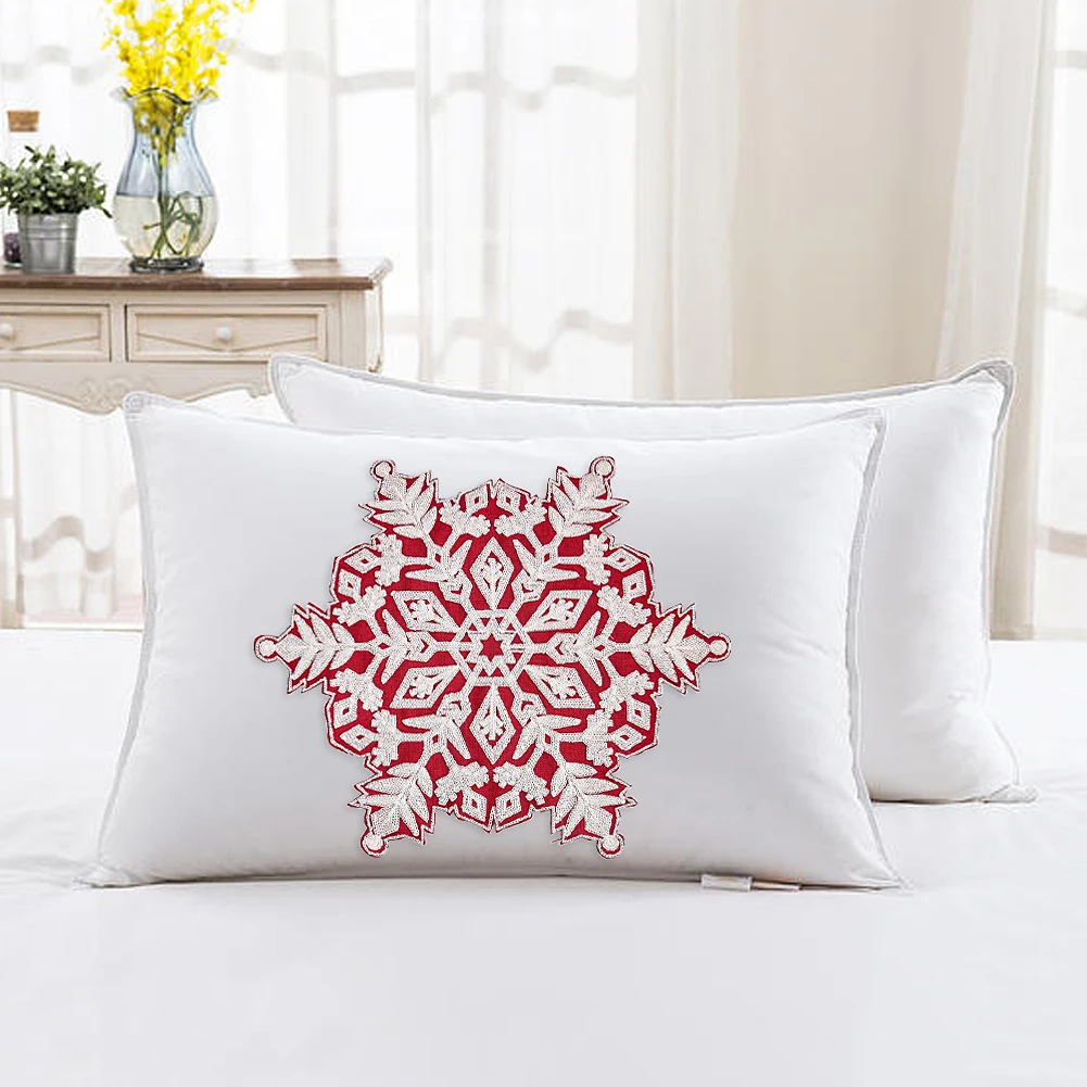 Große Schneeflocke Stickerei liefert Applikationen für Kleidung DIY Nähen Heim textilien Accessoires Tischset Weihnachts dekor Handwerk