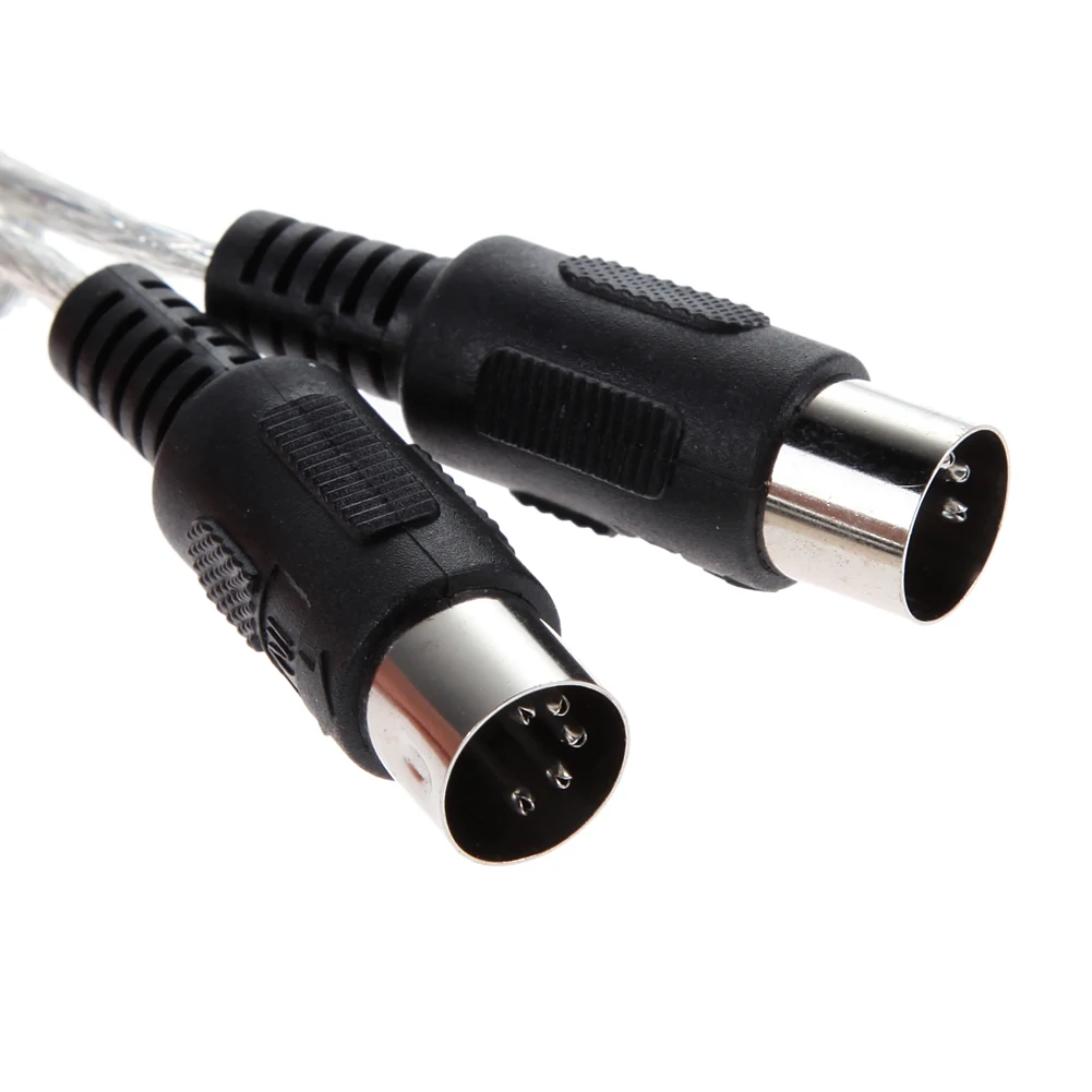 1 PC USB To MIDI Cable Converter PC To Synthesizer Music Studio Keyboard Interface USB IN-OUT MIDI Adapter Cable Adapter Cord