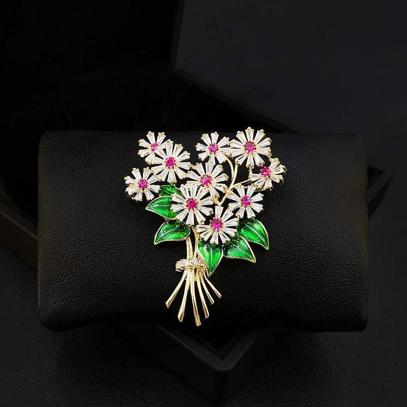 

Personalized Bunch of Flowers Brooch Design Sense High-End Corsage Enamel Pins Accessories Fixed Clothes Decoration Jewelry 5097