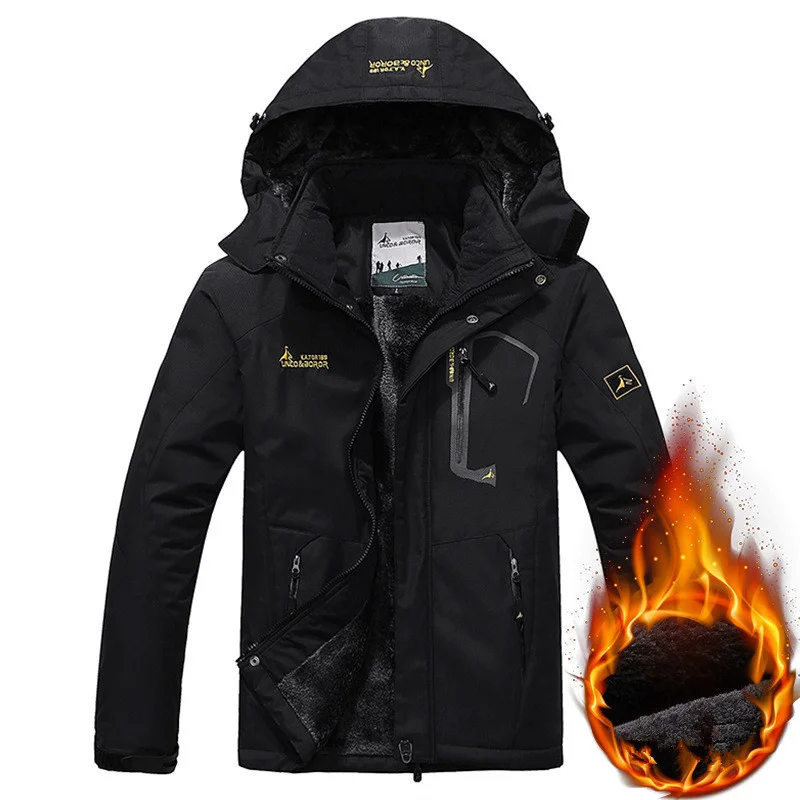 

Men's Winter Parka Jackets Overcoat Thermal Warm Fleece Windproof Coat Multi Pockets Hooded Waterproof Outerwear L-6XL