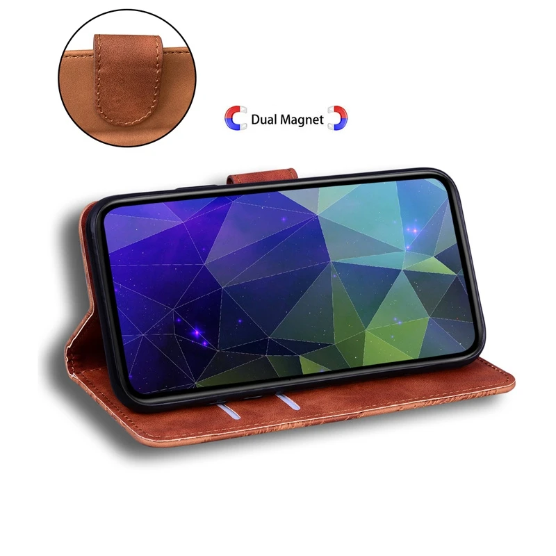 Solid Color Leather Flip Phone Case with Card Slots