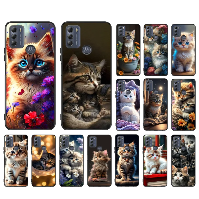 

Cute baby kitten Cat Phone Case For Moto E32 E32S E20 E40 E7 Plus Edge 40 30 Ultra Neo 20 lite G13 G9Plus GPure GStylus