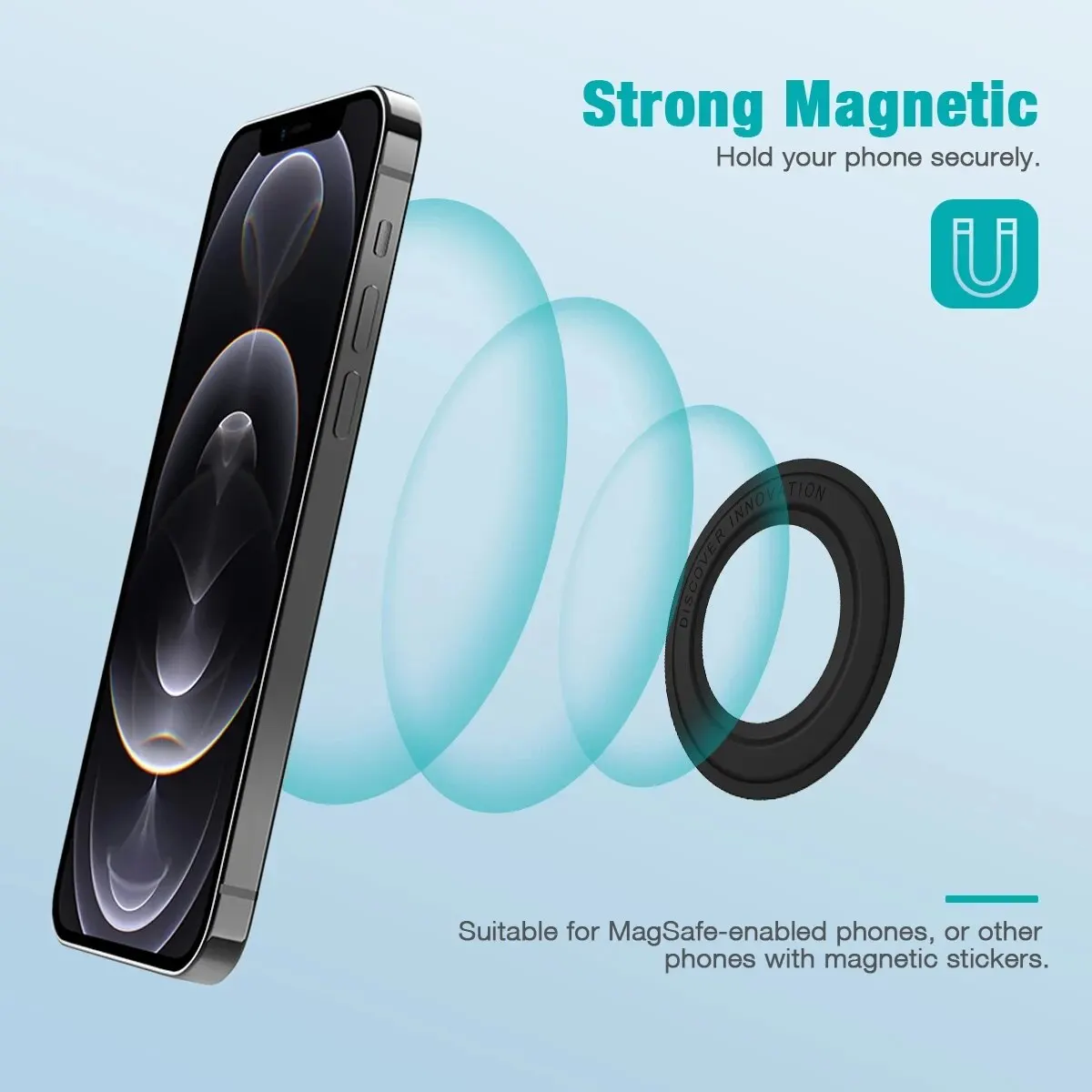 Universal Magnetic Ring Holder and Wall Mount, Car Phone Stand and Sticker Stand