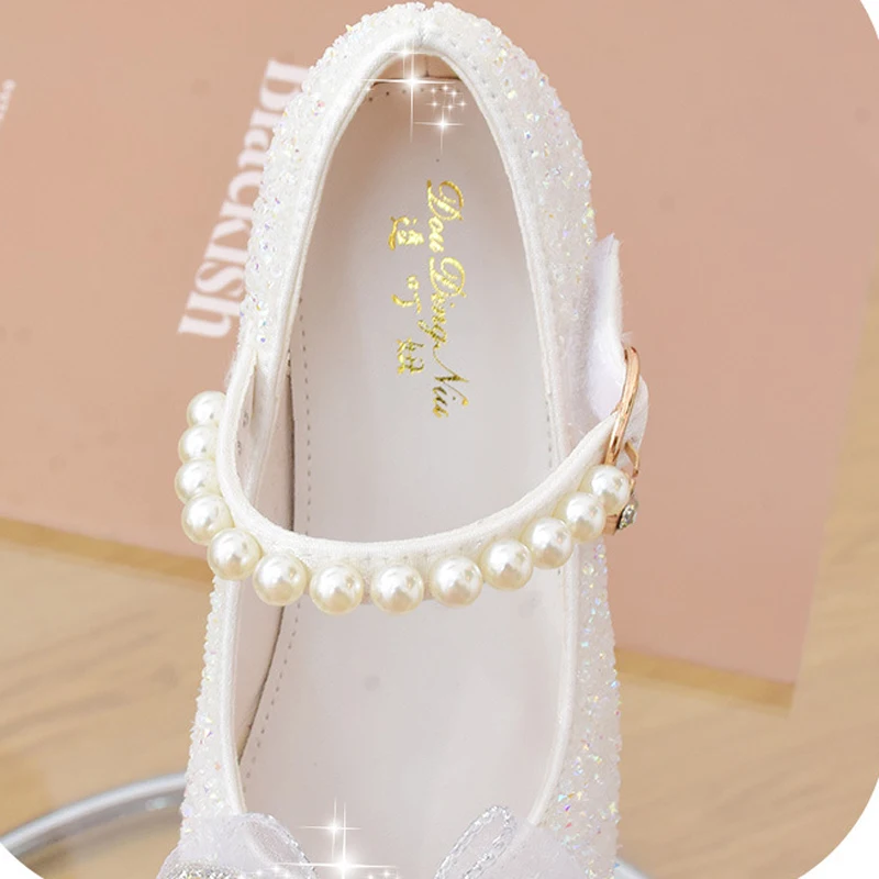 بريق الفتيات فستان حذاء مع حفل زفاف أحذية الترتر ا...
