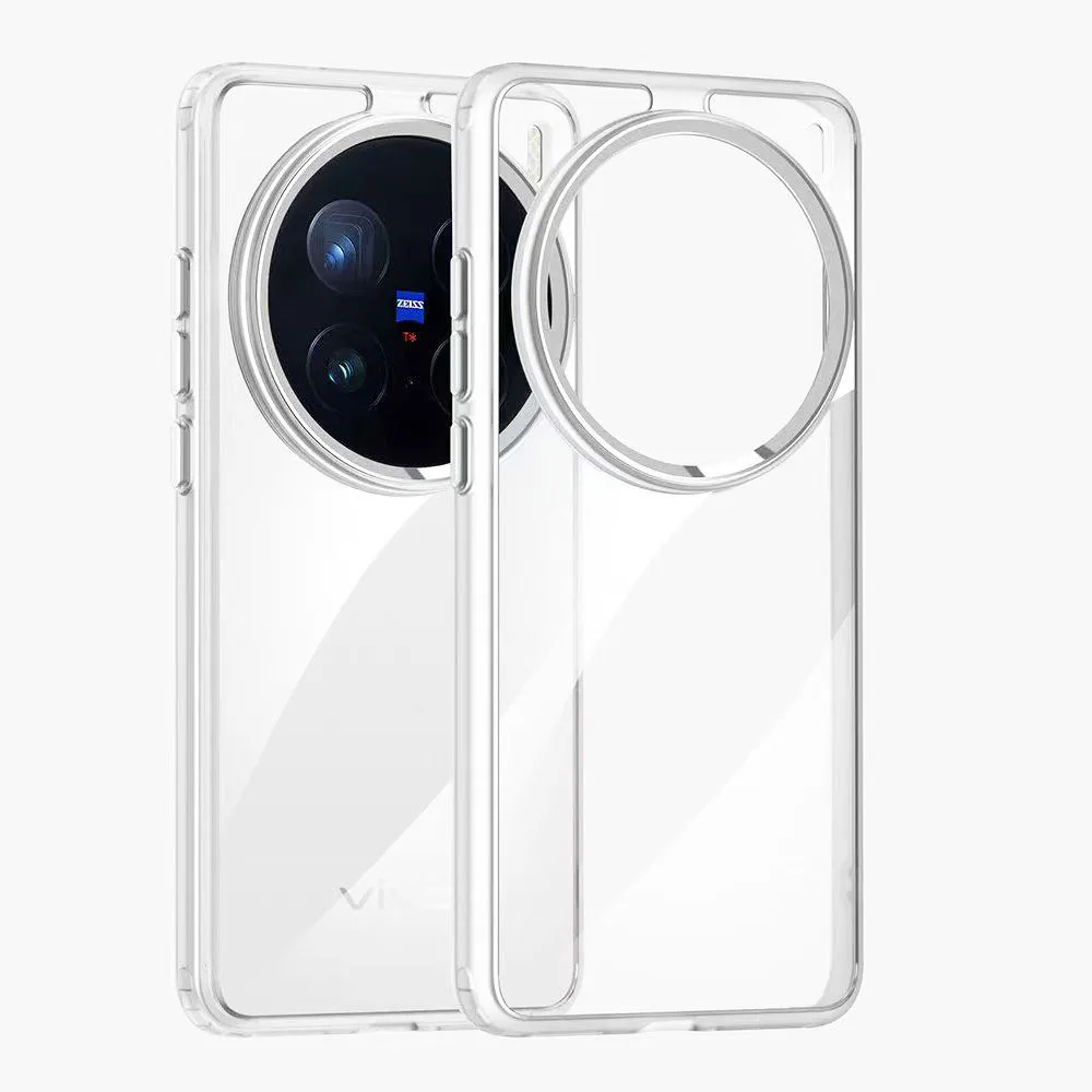 Luxury HD Transparent Shockproof Bumper Case with Clear PC+Metal Frame Protection Cover