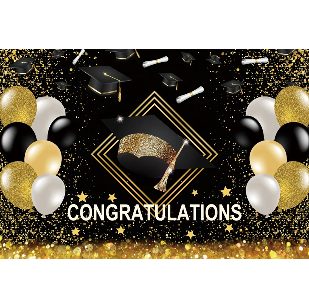 Yeele Graduation Party Backdrop Class of 2022 Black Golden Glitter Light Bokeh Photography Background Congrats Grad Banner Decor camera cleaning kit Photo Studio Supplies