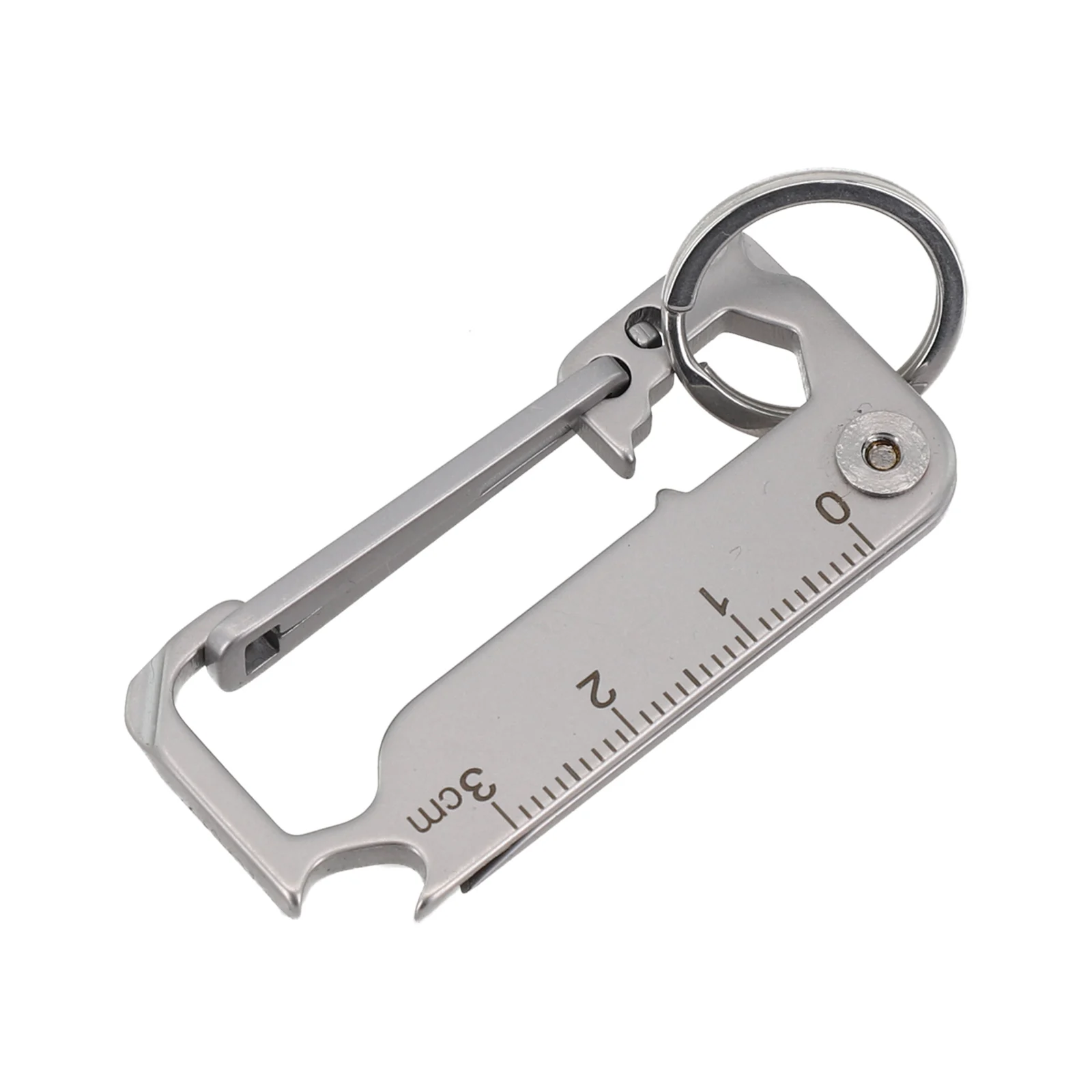 

1pc Keychain Multifunctional Keychain Camping Bottle Opener Ruler Outdoor Carry Tool 5.5x2.5x0.78cm 21g Camping Supplies