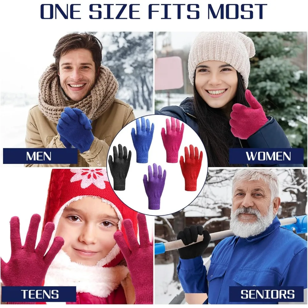 Bulk Winter Knit Gloves for Men and Women 5