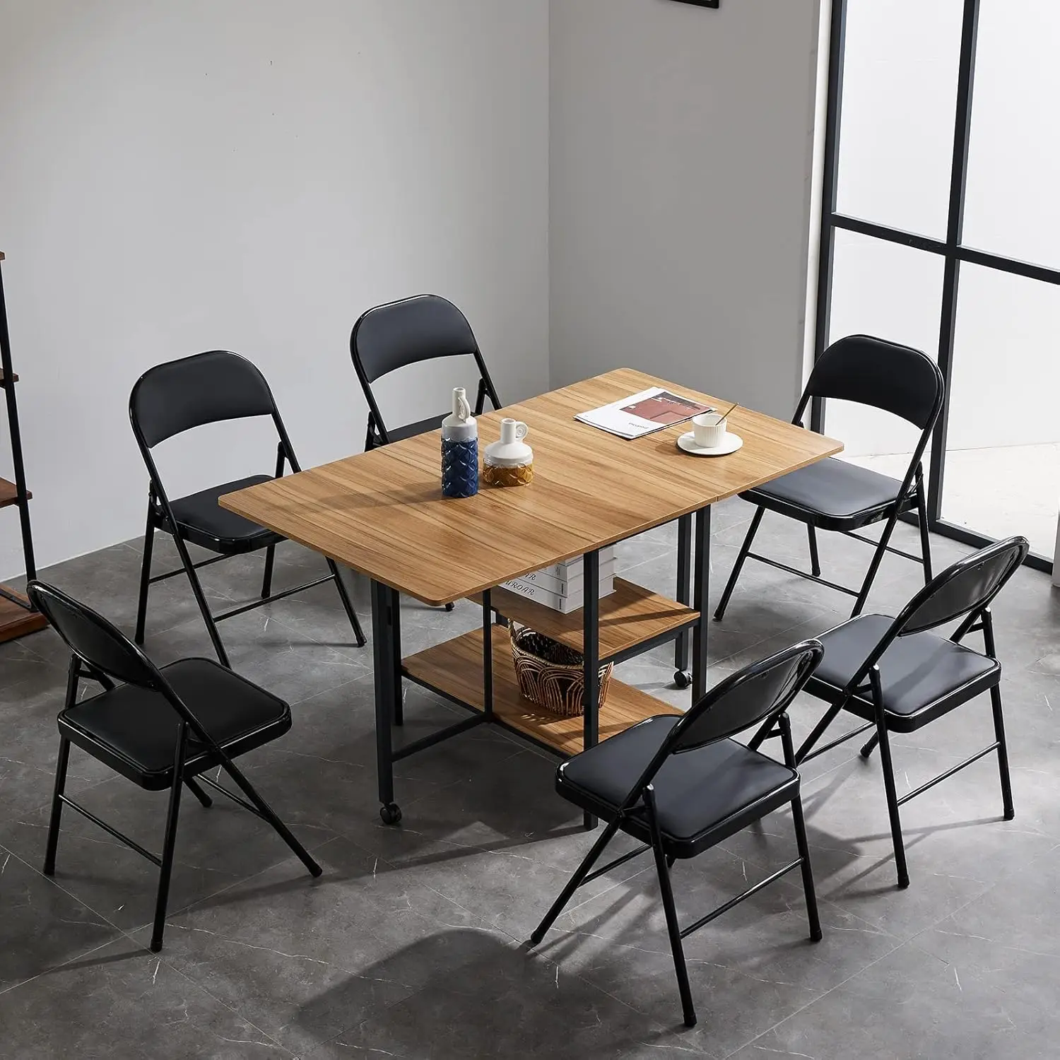 Karl home 12 Pack Black Folding Chairs with Padded Seats for Outdoor & Indoor, Portable Stackable Commercial Seat with Steel