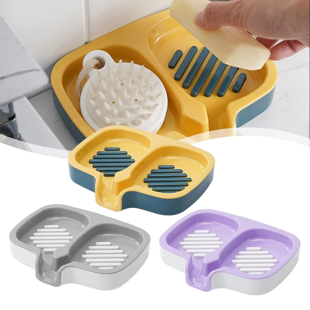 

Self Draining Soap Holder Dish Shampoo Bar Holder Bathroom Kitchen Sink Soap Box Plastic Soap Box Dispenser Soap Rack