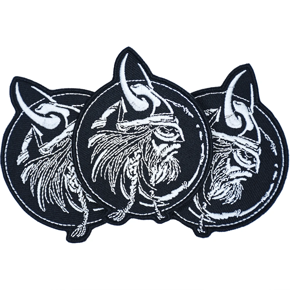 Viking Warrior God Odin Embroidered Biker Patches Iron on for Clothes Jacket Back Armlet MC Badges Cool Patch s