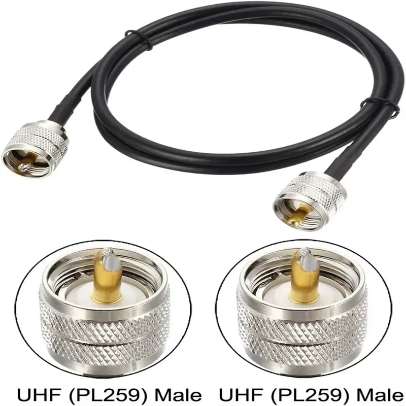 PL259 Uhf Male Naar PL259 Uhf Male Kabel Extension RG58 Coaxiale Kabel Connector Crimp Voor RG58 50ohm Snelle Levering Messing koper