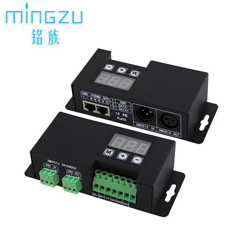

DMX512 Constant Voltage Decoder 3 channel RGB strip controller 12v or 24v LED Tape light Stage lighting programming control