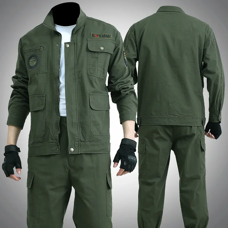 New Spring and Autumn Cotton Work Clothes Outdoor Wear-resistant Welder Thickened Labor Insurance Clothing Men Clothing