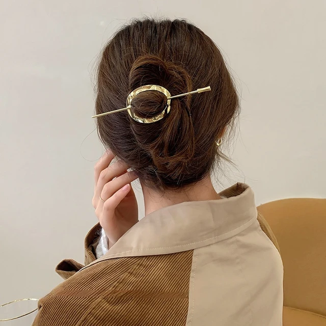 Fashion Geometric Hair Clip For Women Elegant Hollow Hair Stick Korean Gold  Silver Color Hairstyle Hairpin Girl Hair Accessories - Headband - AliExpress