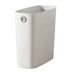Compact Plastic Wastebasket with Open Top (WHITE)