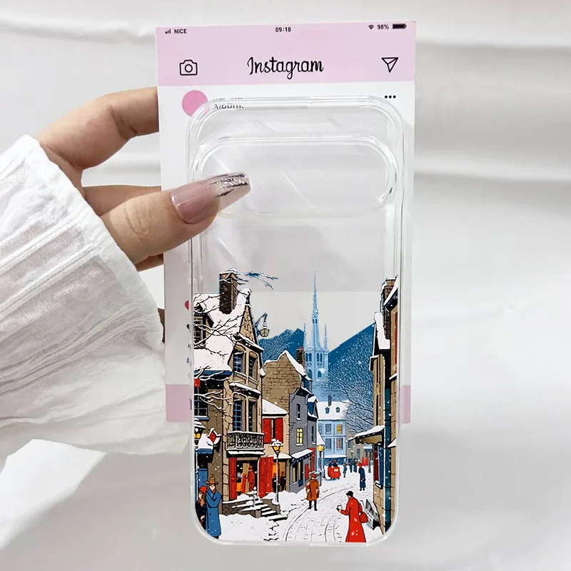 Elegant Winter Snow Landscape Clear Soft TPU Phone Case