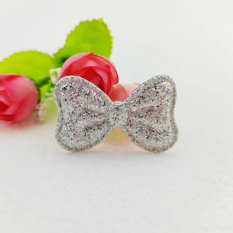 100Pcs 4X 2,5 CM Glitter Stoff Bowknot Applikationen Für Kleidung Hut Nähen Liefert DIY Headwear Haar Clip Bogen Decor patches – Detail 10