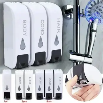 Alternative view of Practical Wall-mounted Soap Dispenser 1/2/3Pcs Shower Gel Hand Soap Shampoo Bathroom And Kitchen Soap Bottle