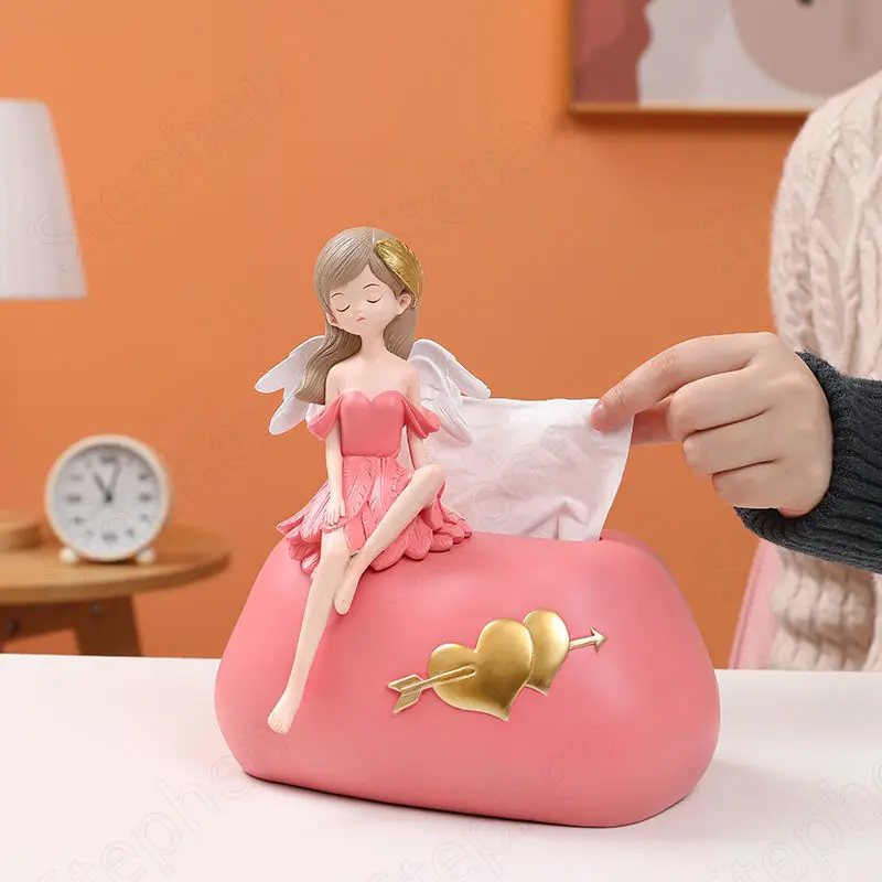 

Креативная коробка из смолы для салфеток, Европейский современный мультяшный держатель для салфеток для девушек, кофейный столик, настольное бумажное полотенце, организация