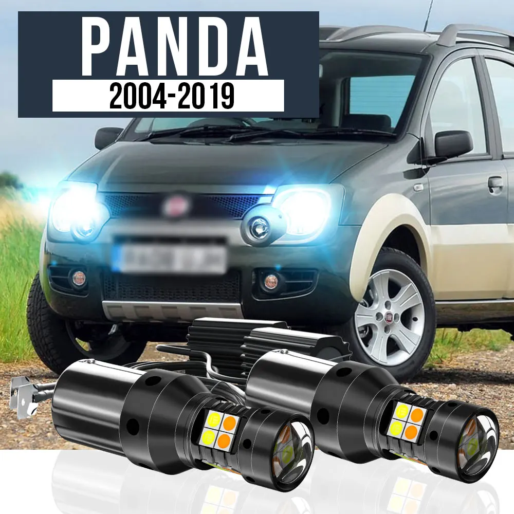 

2x LED Dual Mode Turn Signal+Daytime Running Light Blub DRL Canbus Accessories For Fiat Panda 2004-2019 2013 2014 2015 2016 2017