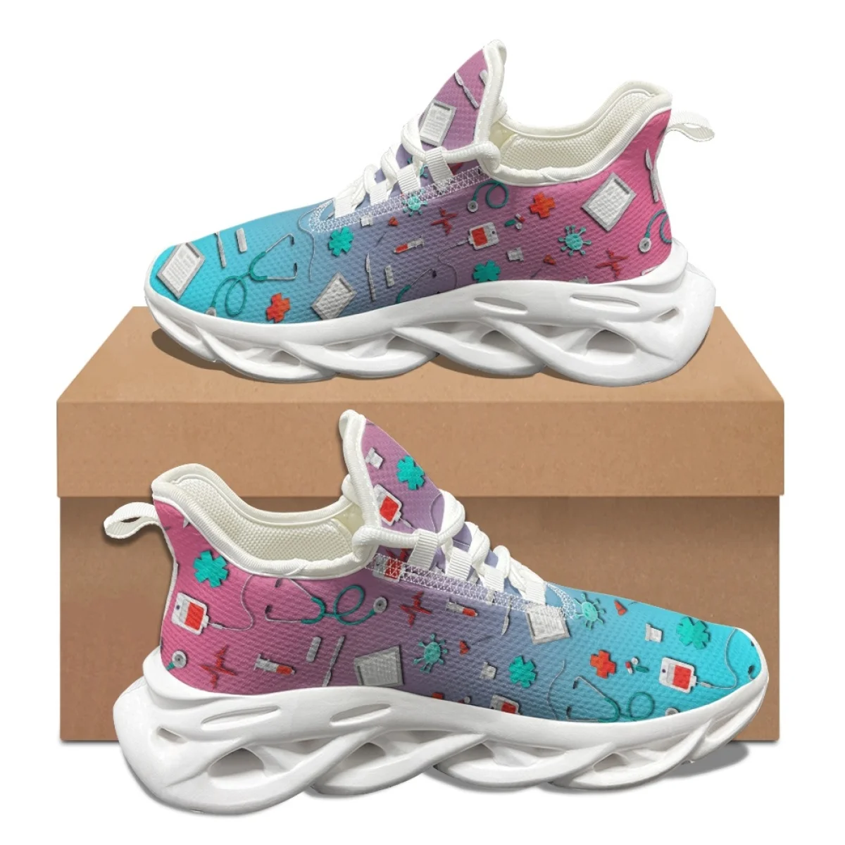 

Кроссовки женские легкие на шнуровке, удобная обувь для бега, с принтом для медсестер и врачей, для взрослых и подростков, 2023