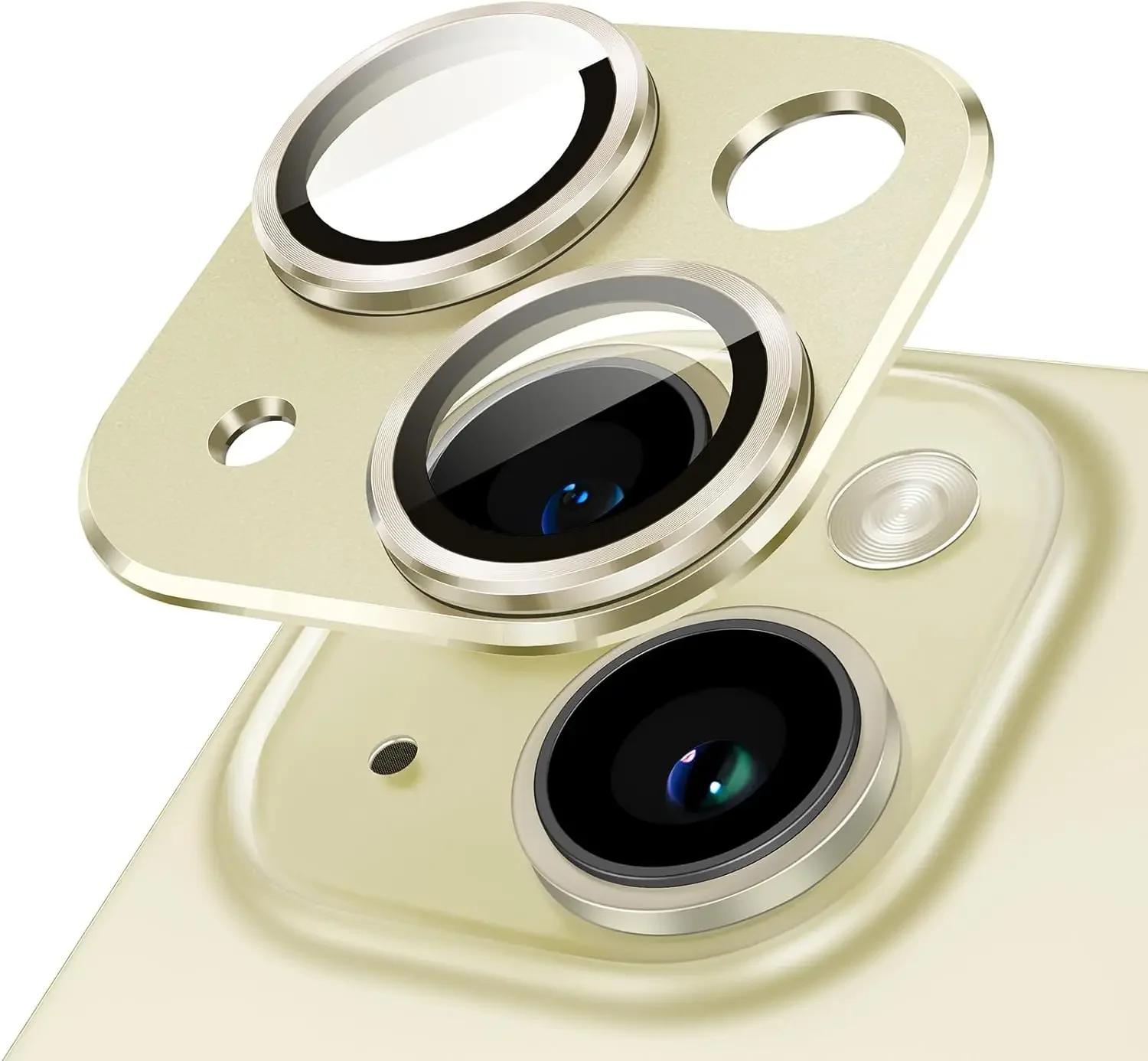 Blue Titanium Tempered Glass Camera Lens Protector Cover