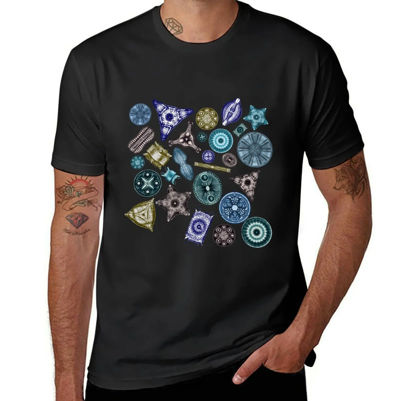 Ernst Haeckel Diatoms Tossed in Sea Hues T-Shirt plus sizes customs design your own men workout shirt