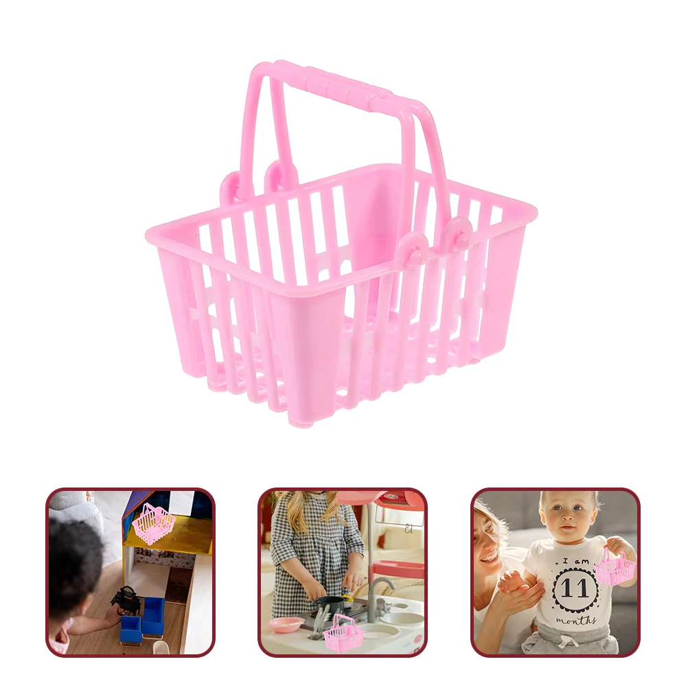 20 Pcs Girl Mini Shopping Basket Child Baskets Kids Grocery with Handles Storage Plastic for 5